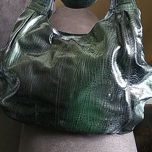 Green snakeskin purse
